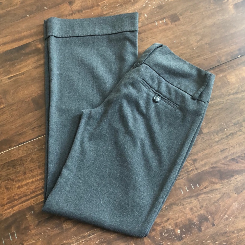 Stoosh Junior's Flare Cuffed Dress Pants Grey Slacks Wide Leg Size 5